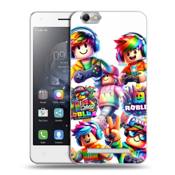 Силиконовый чехол на Lenovo Vibe C с принтом Roblox Роблокс