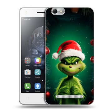 Силиконовый чехол на Lenovo Vibe C с принтом Гринч Новый год Рождество