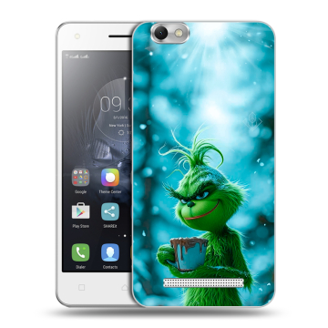 Силиконовый чехол на Lenovo Vibe C с принтом Новый год гринч