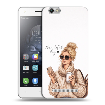 Силиконовый чехол на Lenovo Vibe C с принтом женский