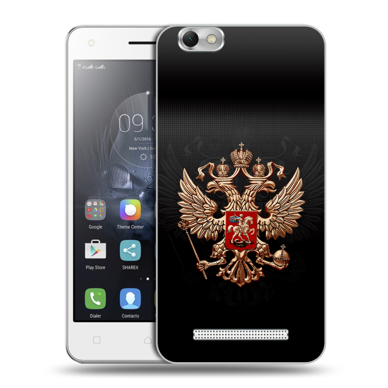 Силиконовый чехол на Lenovo Vibe C с принтом Герб России Силиконовый чехол на Lenovo Vibe C с принтом Герб России