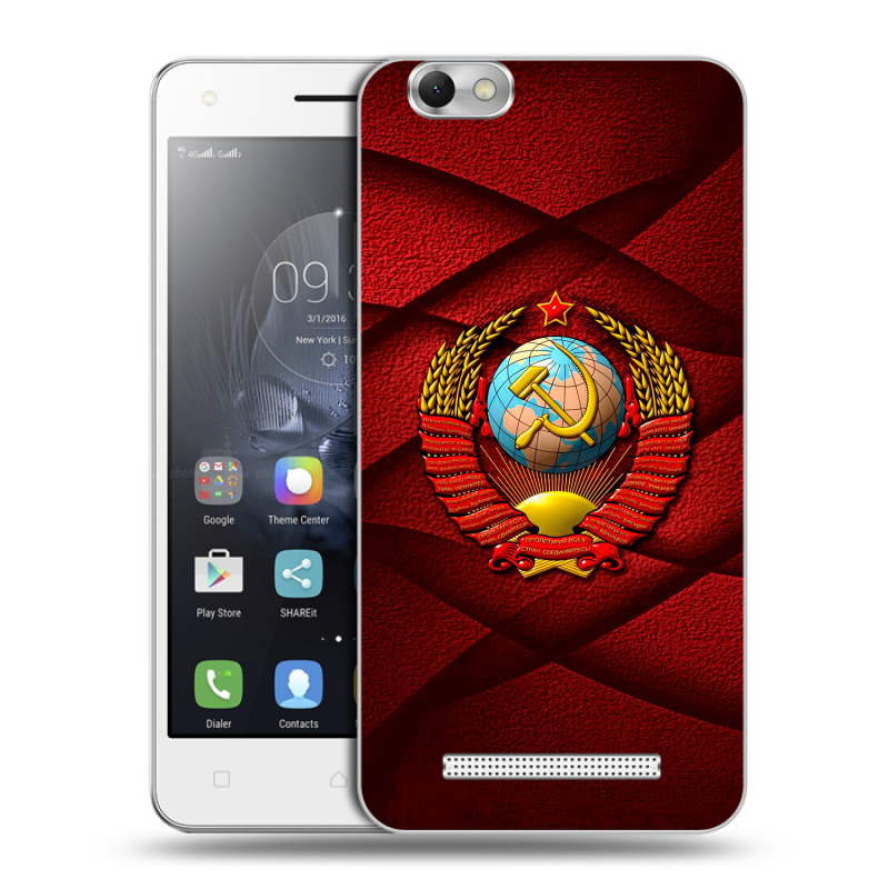 Силиконовый чехол на Lenovo Vibe C с принтом Герб СССР Силиконовый чехол на Lenovo Vibe C с принтом Герб СССР