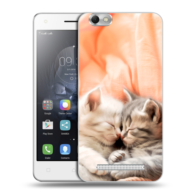 Силиконовый чехол на Lenovo Vibe C с принтом Котята Силиконовый чехол на Lenovo Vibe C с принтом Котята