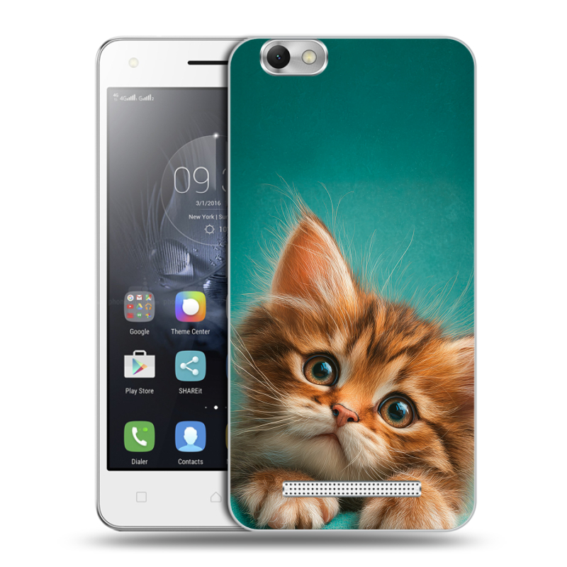 Силиконовый чехол на Lenovo Vibe C с принтом котенок Силиконовый чехол на Lenovo Vibe C с принтом котенок