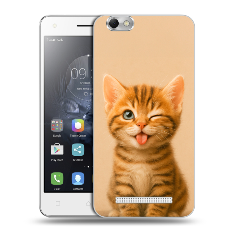 Силиконовый чехол на Lenovo Vibe C с принтом котенок Силиконовый чехол на Lenovo Vibe C с принтом котенок
