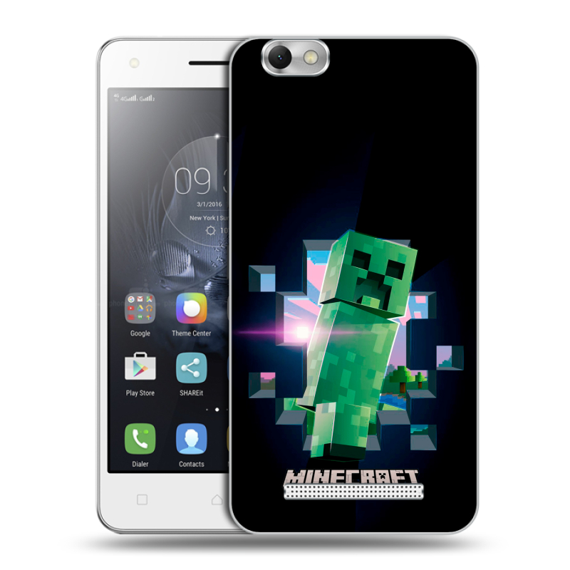 Силиконовый чехол на Lenovo Vibe C с принтом Майнкрафт Minecraft Силиконовый чехол на Lenovo Vibe C с принтом Майнкрафт Minecraft
