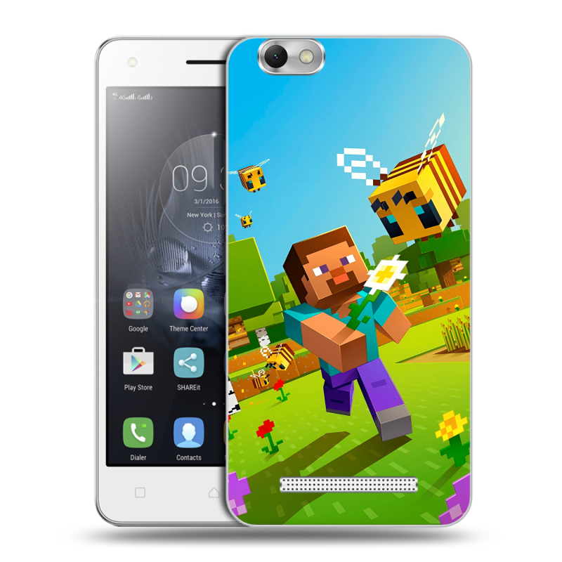 Силиконовый чехол на Lenovo Vibe C с принтом Майнкрафт Minecraft Силиконовый чехол на Lenovo Vibe C с принтом Майнкрафт Minecraft