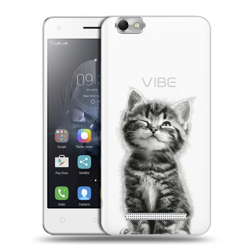 Силиконовый чехол на Lenovo Vibe C с принтом Котенок Силиконовый чехол на Lenovo Vibe C с принтом Котенок