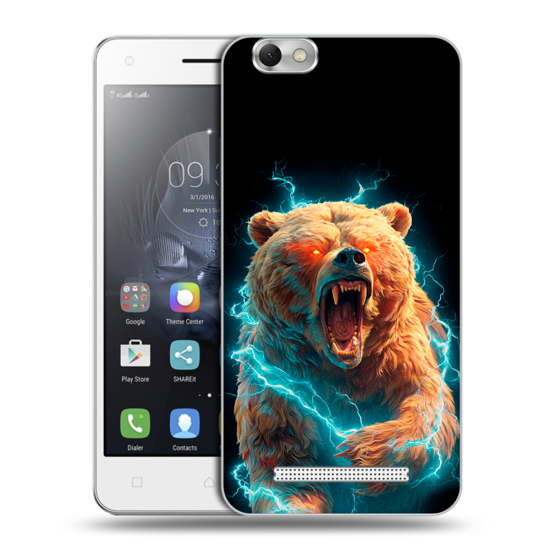 Силиконовый чехол на Lenovo Vibe C с принтом Медведь Силиконовый чехол на Lenovo Vibe C с принтом Медведь