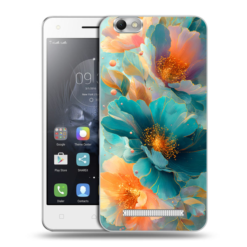 Силиконовый чехол на Lenovo Vibe C с принтом Цветы Силиконовый чехол на Lenovo Vibe C с принтом Цветы
