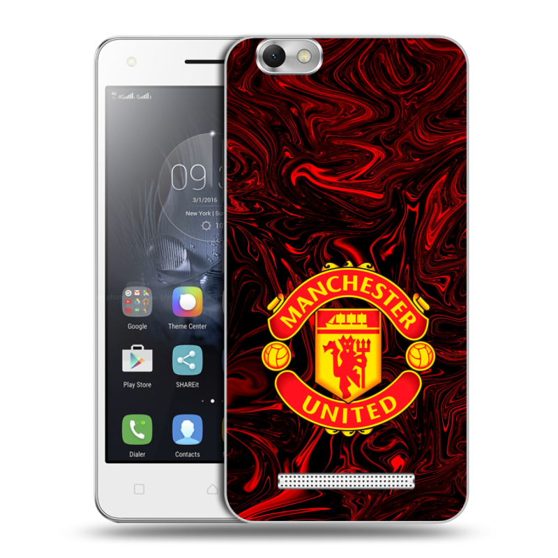 Силиконовый чехол на Lenovo Vibe C с принтом Manchester United Силиконовый чехол на Lenovo Vibe C с принтом Manchester United