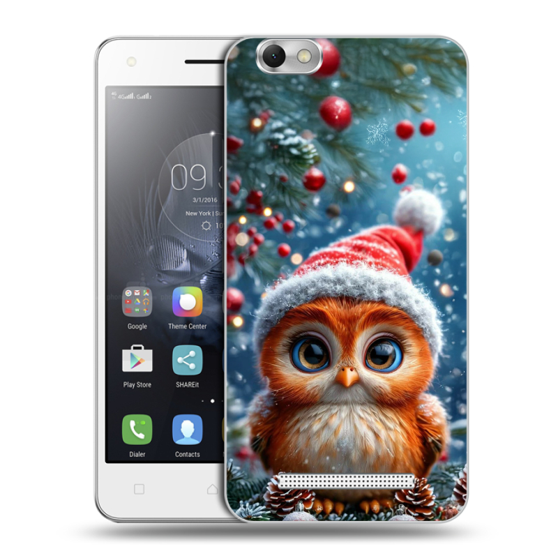 Силиконовый чехол на Lenovo Vibe C с принтом Новый год Силиконовый чехол на Lenovo Vibe C с принтом Новый год