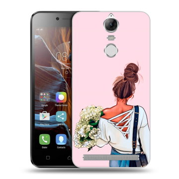 Силиконовый чехол на Lenovo K5 Note с принтом Девушка и букет Силиконовый чехол на Lenovo K5 Note с принтом Девушка и букет