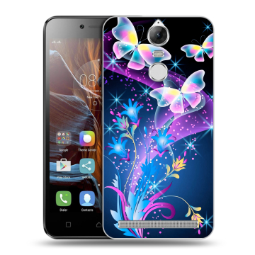 Силиконовый чехол на Lenovo K5 Note с принтом Бабочки Силиконовый чехол на Lenovo K5 Note с принтом Бабочки