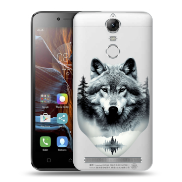 Силиконовый чехол на Lenovo K5 Note с принтом Волк в лесу