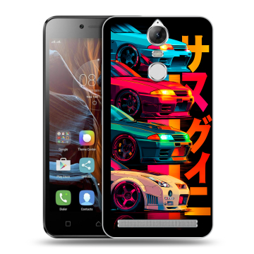 Силиконовый чехол на Lenovo K5 Note с принтом Гоночные машины