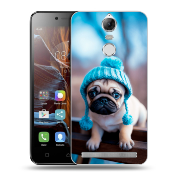 Силиконовый чехол на Lenovo K5 Note с принтом Мопс в шапке Силиконовый чехол на Lenovo K5 Note с принтом Мопс в шапке