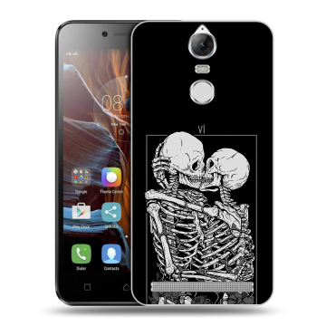 Силиконовый чехол на Lenovo K5 Note с принтом Поцелуй скелетов Силиконовый чехол на Lenovo K5 Note с принтом Поцелуй скелетов