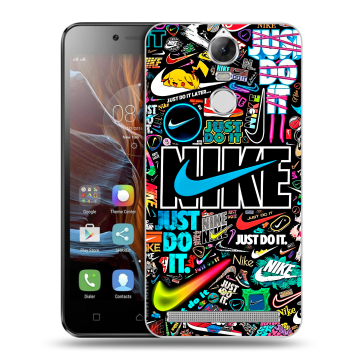 Силиконовый чехол на Lenovo K5 Note с принтом найк nike черный