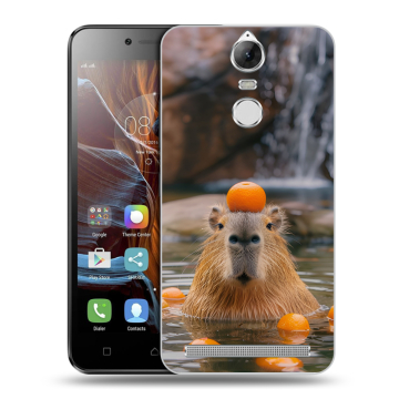 Силиконовый чехол на Lenovo K5 Note с принтом Капибара с апельсином