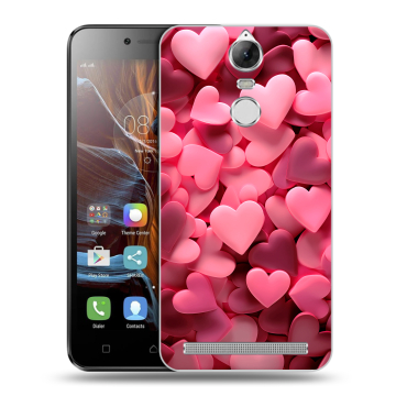Силиконовый чехол на Lenovo K5 Note с принтом розовые сердечки Силиконовый чехол на Lenovo K5 Note с принтом розовые сердечки