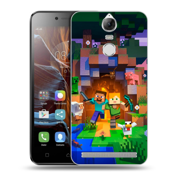 Силиконовый чехол на Lenovo K5 Note с принтом Майнкрафт Minecraft