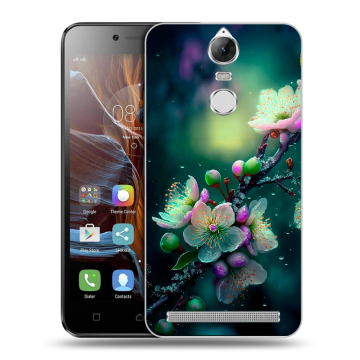 Силиконовый чехол на Lenovo K5 Note с принтом Цветы и мрамор Силиконовый чехол на Lenovo K5 Note с принтом Цветы и мрамор