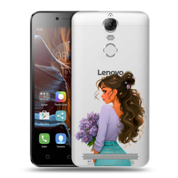 Силиконовый чехол на Lenovo K5 Note с принтом девушка цветы Силиконовый чехол на Lenovo K5 Note с принтом девушка цветы