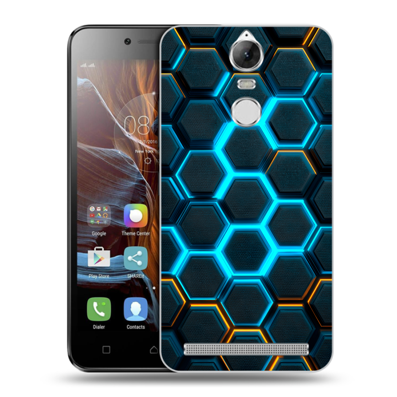 Силиконовый чехол на Lenovo K5 Note с принтом Неоновые соты Силиконовый чехол на Lenovo K5 Note с принтом Неоновые соты