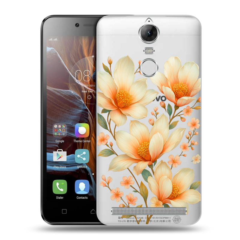 Силиконовый чехол на Lenovo K5 Note с принтом Цветы Силиконовый чехол на Lenovo K5 Note с принтом Цветы