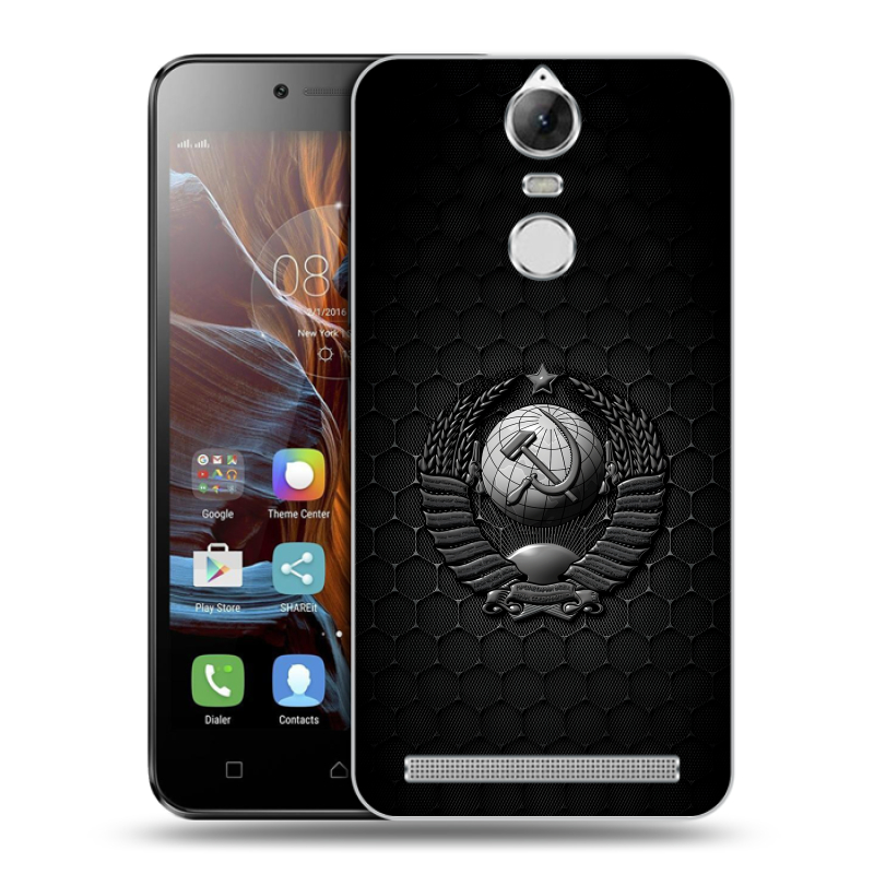 Силиконовый чехол на Lenovo K5 Note с принтом Герб Флаг СССР Силиконовый чехол на Lenovo K5 Note с принтом Герб Флаг СССР