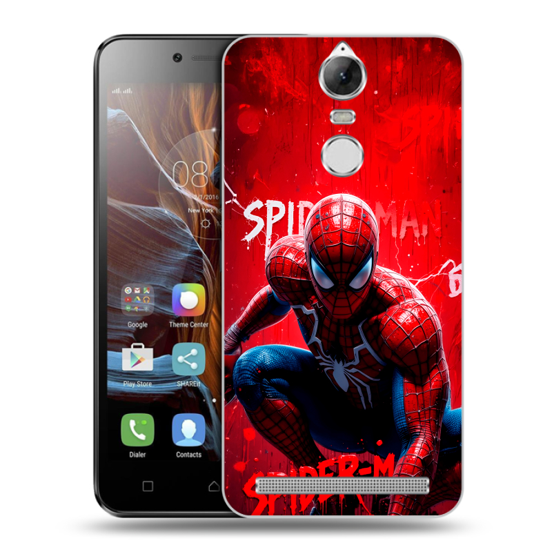 Пластиковый чехол на Lenovo K5 Note с принтом Spiderman Человек паук Пластиковый чехол на Lenovo K5 Note с принтом Spiderman Человек паук