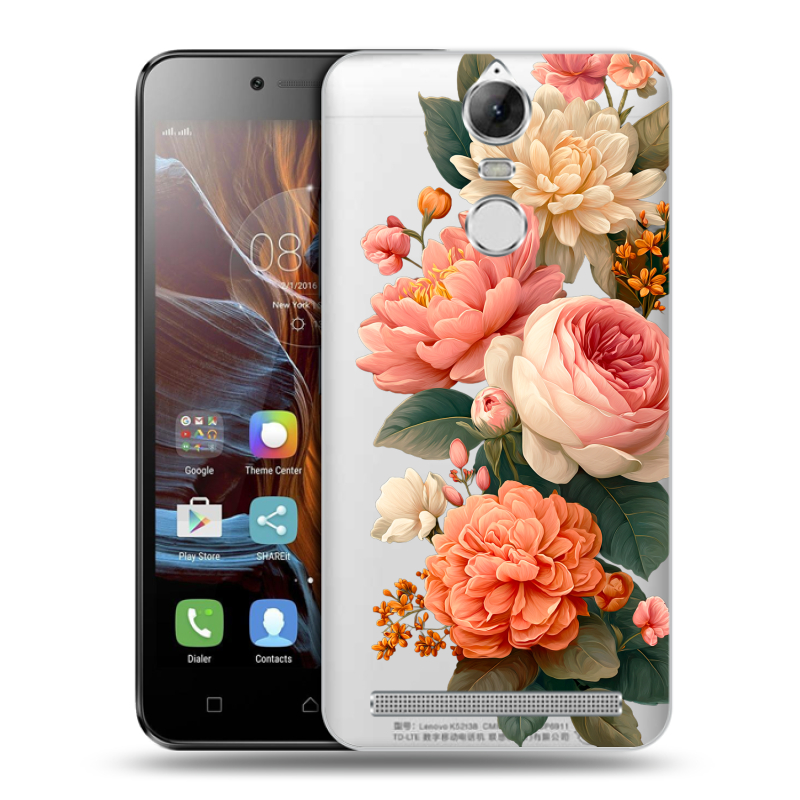 Силиконовый чехол на Lenovo K5 Note с принтом цветы Силиконовый чехол на Lenovo K5 Note с принтом цветы