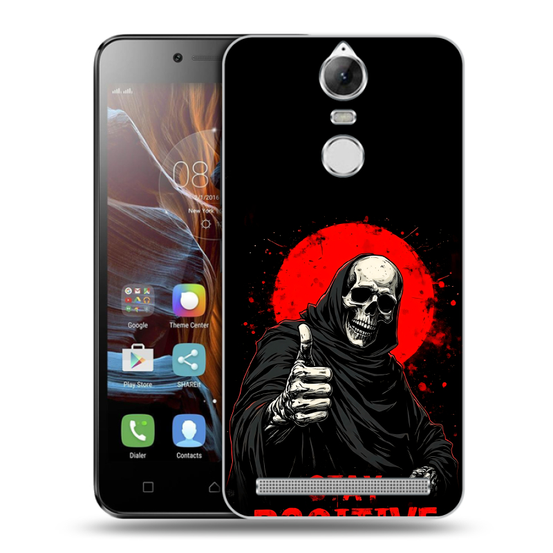 Силиконовый чехол на Lenovo K5 Note с принтом смешной скелет Силиконовый чехол на Lenovo K5 Note с принтом смешной скелет