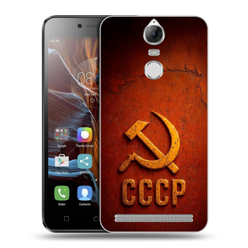 Силиконовый чехол на Lenovo K5 Note с принтом Флаг Герб СССР Силиконовый чехол на Lenovo K5 Note с принтом Флаг Герб СССР