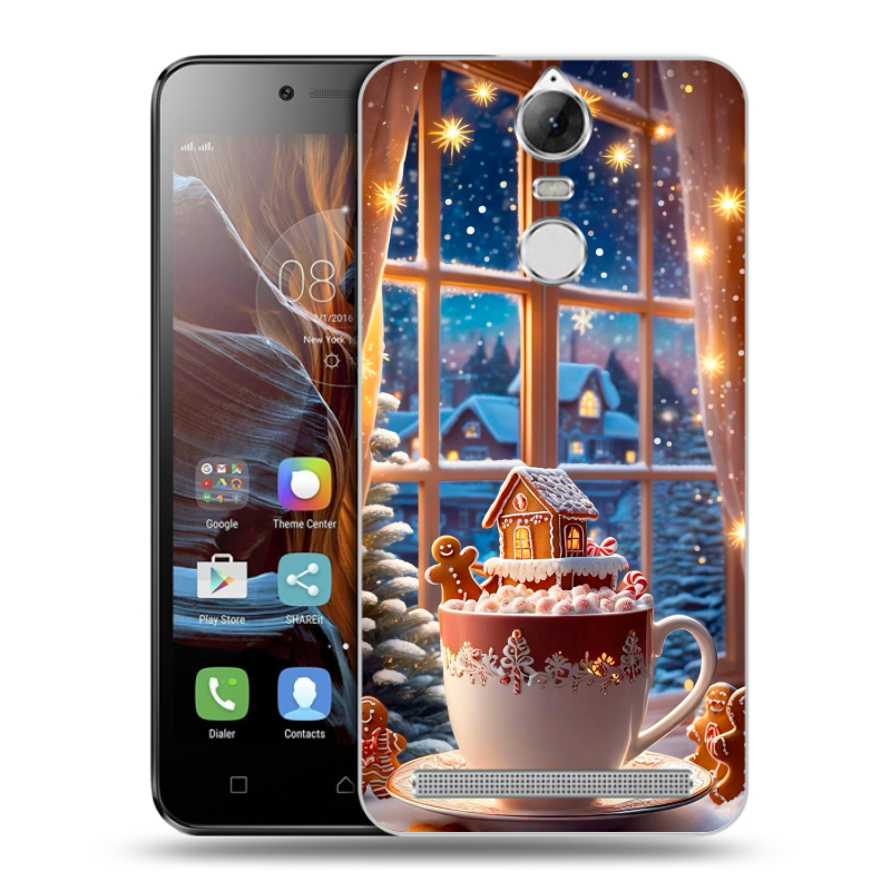 Силиконовый чехол на Lenovo K5 Note с принтом Новый год Силиконовый чехол на Lenovo K5 Note с принтом Новый год