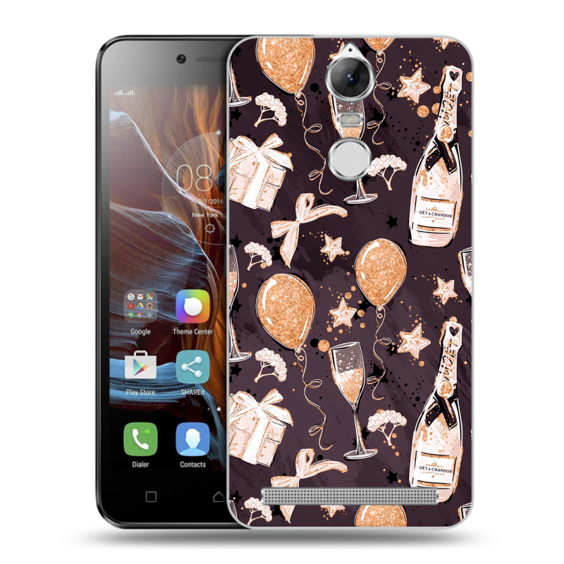 Силиконовый чехол на Lenovo K5 Note с принтом Новый год Силиконовый чехол на Lenovo K5 Note с принтом Новый год