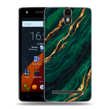 Силиконовый чехол на Wileyfox Storm с принтом Мрамор зеленое золото Силиконовый чехол на Wileyfox Storm с принтом Мрамор зеленое золото