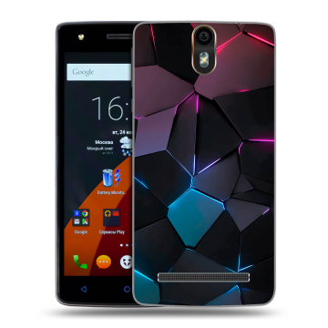 Силиконовый чехол на Wileyfox Storm с принтом Геометрия неона