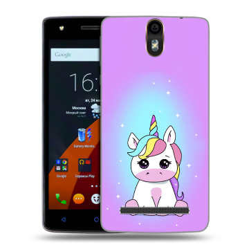 Силиконовый чехол на Wileyfox Storm с принтом Единорог