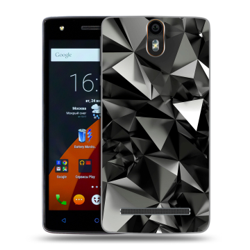 Силиконовый чехол на Wileyfox Storm с принтом Черные кристаллы