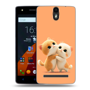 Силиконовый чехол на Wileyfox Storm с принтом Милые котики
