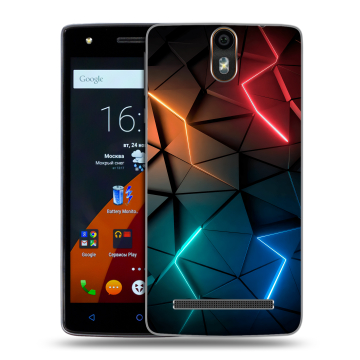 Силиконовый чехол на Wileyfox Storm с принтом Абстракция неон