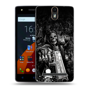 Силиконовый чехол на Wileyfox Storm с принтом Скелет