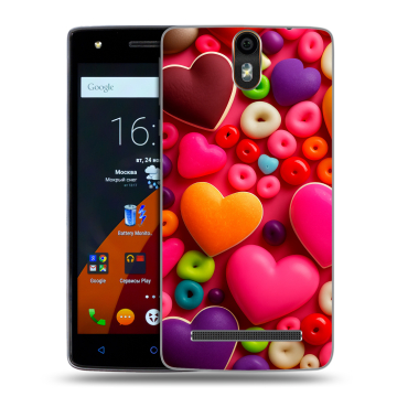 Силиконовый чехол на Wileyfox Storm с принтом Сердечки