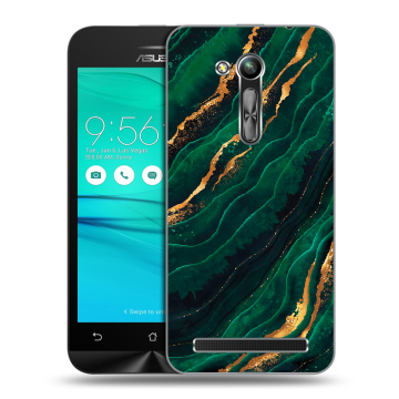 Силиконовый чехол на ASUS ZenFone Go 4.5 ZB452KG с принтом Мрамор зеленое золото Силиконовый чехол на ASUS ZenFone Go 4.5 ZB452KG с принтом Мрамор зеленое золото