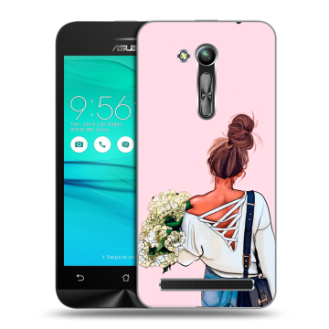 Силиконовый чехол на ASUS ZenFone Go 4.5 ZB452KG с принтом Девушка и букет Силиконовый чехол на ASUS ZenFone Go 4.5 ZB452KG с принтом Девушка и букет
