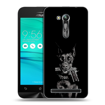 Силиконовый чехол на ASUS ZenFone Go 4.5 ZB452KG с принтом Доберман и пистолет