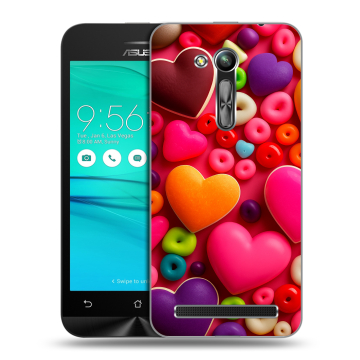 Силиконовый чехол на ASUS ZenFone Go 4.5 ZB452KG с принтом Сердечки Силиконовый чехол на ASUS ZenFone Go 4.5 ZB452KG с принтом Сердечки