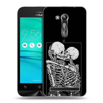 Силиконовый чехол на ASUS ZenFone Go 4.5 ZB452KG с принтом Поцелуй скелетов